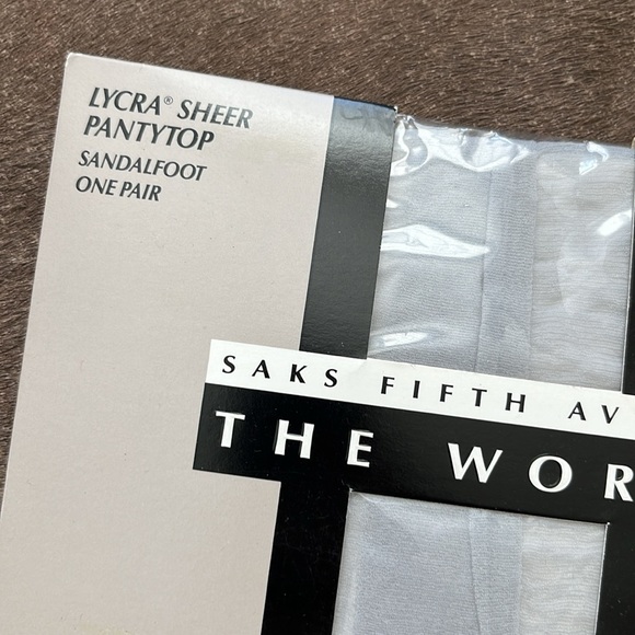 Saks Fifth Avenue The Works Tights Pantyhose Sandal Foot Pearl - Picture 3 of 5